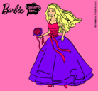 Dibujo Barbie vestida de novia pintado por sayales