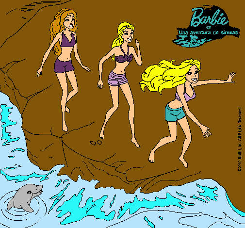 Barbie y sus amigas en la playa