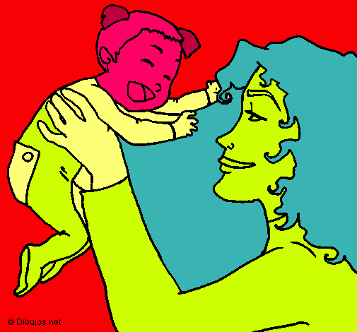 Dibujo Madre con su bebe pintado por charlotte1