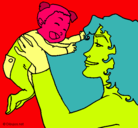 Dibujo Madre con su bebe pintado por charlotte1