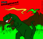 Dibujo Imaginext 14 pintado por dinos