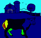 Dibujo Vaca pasturando pintado por tutin