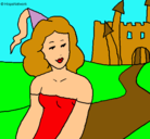 Dibujo Princesa y castillo pintado por taniasf
