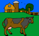Dibujo Vaca pasturando pintado por soon