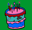Dibujo Pastel de cumpleaños 2 pintado por santyago