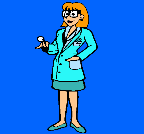 Dibujo Doctora con gafas pintado por lHeladita