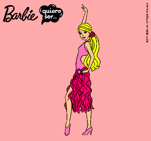 Dibujo Barbie flamenca pintado por dianaeliza