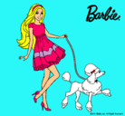 Dibujo Barbie paseando a su mascota pintado por escorpio