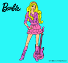 Dibujo Barbie rockera pintado por fruit