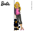 Dibujo Barbie con cazadora de cuadros pintado por dani