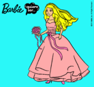 Dibujo Barbie vestida de novia pintado por Ari-dibujo