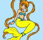 Dibujo Sirena con perlas pintado por 259los