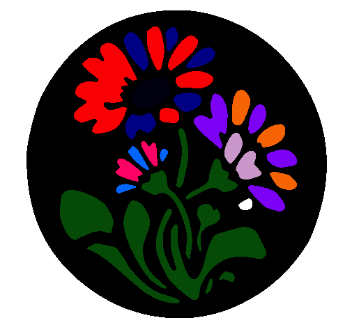 Dibujo Grabado con flores pintado por diibu