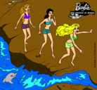 Dibujo Barbie y sus amigas en la playa pintado por Carmennnn