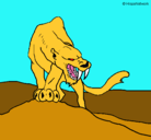Dibujo Tigre con afilados colmillos pintado por PERRIN