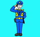 Dibujo Policía saludando pintado por yohon