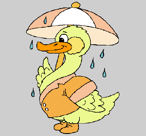 Dibujo Pato bajo la lluvia pintado por Alive