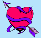 Dibujo Corazón con flecha pintado por sofiaboca