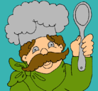 Dibujo Chef con bigote pintado por lurdes22