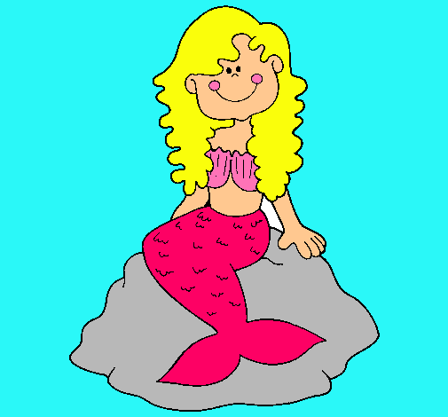 Dibujo Sirena sentada en una roca pintado por Gemitaber