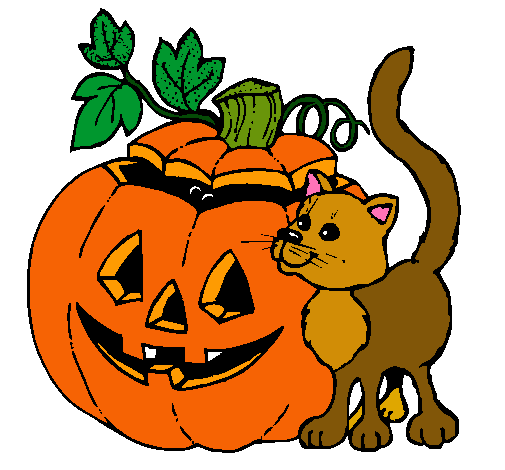 Calabaza y gato