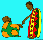 Dibujo Dos africanos pintado por momita