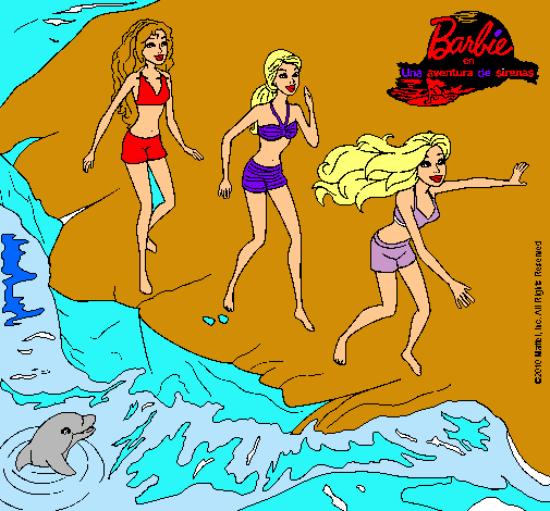 Barbie y sus amigas en la playa