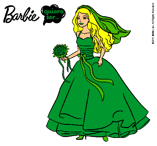 Dibujo Barbie vestida de novia pintado por ANTONELLA2