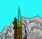 Dibujo Lanzamiento cohete pintado por lurdes22