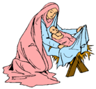 Dibujo Nacimiento del niño Jesús pintado por deborahs