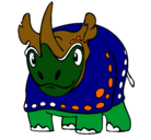 Dibujo Rinoceronte pintado por agricolo