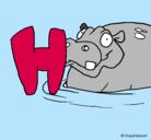 Dibujo Hipopótamo pintado por sertui