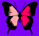 Dibujo Mariposa con alas negras pintado por guapos