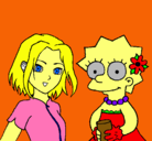 Dibujo Sakura y Lisa pintado por yamileth