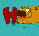 Dibujo Hipopótamo pintado por helian