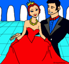 Dibujo Princesa y príncipe en el baile pintado por yeaaa
