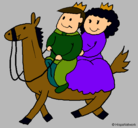 Dibujo Príncipes a caballo pintado por jhossy