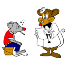 Dibujo Doctor y paciente ratón pintado por vianney 