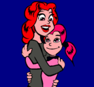 Dibujo Madre e hija abrazadas pintado por Glynn