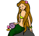 Dibujo Sirena con caracola pintado por Eka-Katy