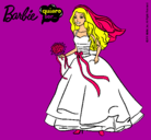 Dibujo Barbie vestida de novia pintado por lindahp