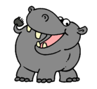 Dibujo Hipopótamo pintado por palmdan
