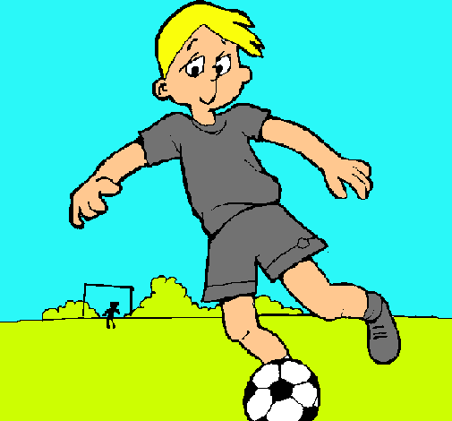 Dibujo Jugar a fútbol pintado por Lina