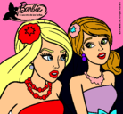 Dibujo Barbie y su amiga pintado por jnhu