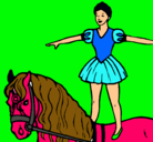 Dibujo Trapecista encima de caballo pintado por 45sos