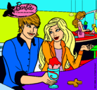 Dibujo Barbie y su amigo en la heladería pintado por lorenn