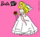 Dibujo Barbie vestida de novia pintado por bella1