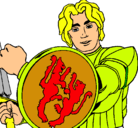 Dibujo Caballero con escudo de león pintado por brandi