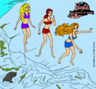 Dibujo Barbie y sus amigas en la playa pintado por lurdes22