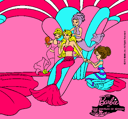 Dibujo Barbie princesa sirena pintado por ana132543545
